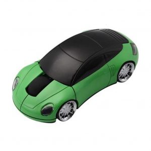 Mini Car Shape 2.4G Wireless Mouse Receiver with USB Interface for Notebooks Desktop Computers green