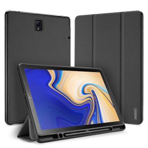 DUX DUCIS For Samsung TAB S4 10.5 Simple Solid Color Smart PU Leather Case Anti-fall Protective Stand Cover with Pencil Holder