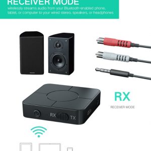 Bluetooth 5.0 Receiver Portable Wireless Audio Transmitter and Receiver black
