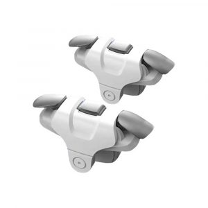 2 Pcs Slotted Design Metal Buttons Left Right Universal Mobile Phone Gamepad Buttons white