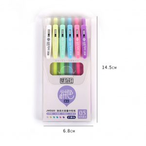 6Pcs/12Pcs Gel Pen with Black Refill Roller Ball Pen for Student School Stationery JWS020 pastel box of 6_0.5mm