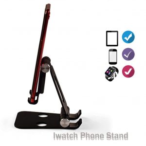 Adjustable Aluminum Portable Desktop Stand for Smartphone iPhone iPad Laptops iWacth black
