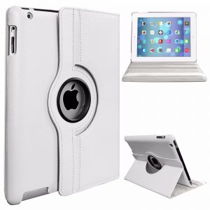Protective Cover 360-degree Rotating Leather Case for Apple ipad  Air/ipad5 white