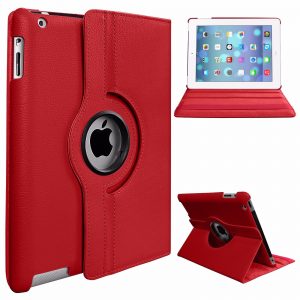Protective Cover 360-degree Rotating Leather Case for Apple ipad  Air/ipad5 red