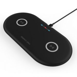 2 in 1 Dual Seat Qi Wireless Charger for iPhone X Xs MAX XR 8 plus Fast Wireless Charging Pad for Samsung S8 S9 Plus Note 9 8 black