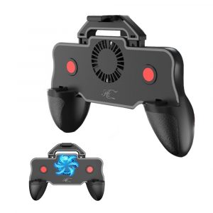 Multifunctional Ergonomic Design Game Handle Smartphone Universal Fan Cooling Handle black