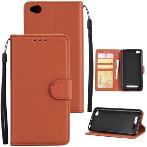 Ultra Slim Shockproof Full Protective Case with Card Wallet Slot for Xiaomi Redmi 5A brown