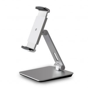 Desktop Stand Phone Tablet Holder Phone Bracket Adjustable Aluminum Alloy Mount for 4-14inch Device Silver