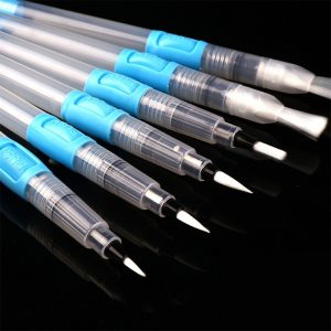6Pcs/Set Watercolor Brush Set Ink Brush Fountain Pen Soft Watercolor Painting Brush for Beginner Drawing Art Supplies
