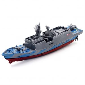 2.4G Remote Control Military Warship Model Electric Toys Waterproof Mini Aircraft Carrier/Coastal Escort Gift for Kids  Gray coastal escort