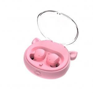 Wireless Headphone TWS Binaural Running Sports 5.0 Earphone Cartoon Style Subwoofer Bluetooth Headset Pink