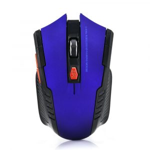 USB 2.4GHz Wireless Optical Mouse Ergonomic 6 Key Mouse for Computer Laptop blue_Blister packaging