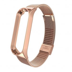 Smart Watch Buckle Wrist Strap Replacement Bracelet Stainless Steel for Xiaomi Mi Band 4 Watch Band  Rose gold