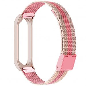 Smart Watch Buckle Wrist Strap Replacement Bracelet Stainless Steel for Xiaomi Mi Band 4 Watch Band  Pink