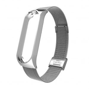 Smart Watch Buckle Wrist Strap Replacement Bracelet Stainless Steel for Xiaomi Mi Band 4 Watch Band  Silver