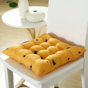 Stars Moon Printing Chair Cushion Seat Pad with Cotton Filling 40X40CM Orange