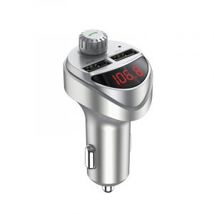Car Charger FM Transmitter Car Audio MP3 Player  Card Car Kit 3.4A Dual USB Car Phone Charger Silver