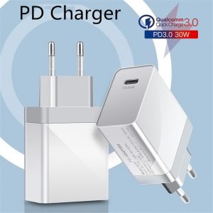 USB Type-C Travel Charger PD Fast Charge Compatible for iPhone/iPad/MacBook Mobile Phone and Tablet US Plug