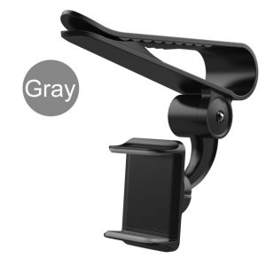 Universal 360 Car Clip Sun Visor Cell Phone Holder Mount Stand GPS Holder in Car Mobile Clip gray