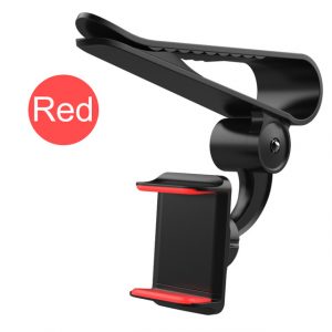 Universal 360 Car Clip Sun Visor Cell Phone Holder Mount Stand GPS Holder in Car Mobile Clip red