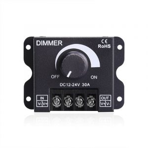 DC12V-24V Adjustable Brightness LED Swtich Manual Dimmer for Single Color LED Strip Light black