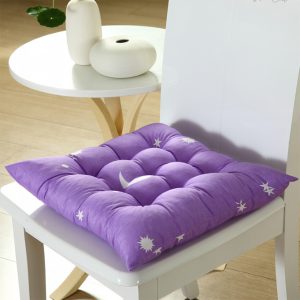 Stars Moon Printing Chair Cushion Seat Pad with Cotton Filling 40X40CM Light purple