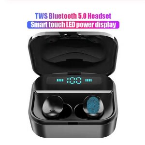 X7 Wireless Earbuds Bluetooth 5.0 Earbuds TWS Fingerprint Touch Bluetooth Earphone Mini IPX7 Waterproof Headphones  black