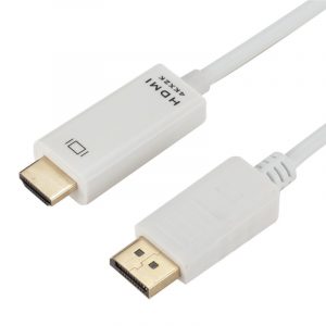 Display Ports Male To HDMI Female Converter Adapter Cable for 4K 1080P HDTV PC white