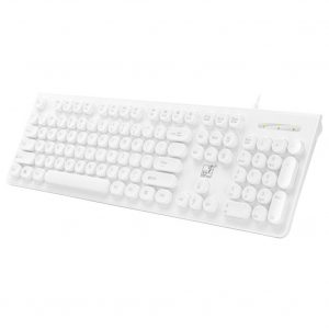 S500 Wired Keyboard for Business Office Home Laptop Desktop Computer Wired Keyboard White round keycap