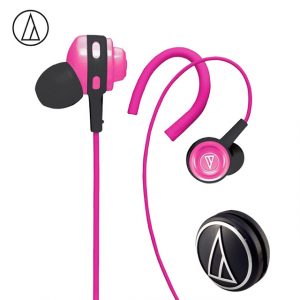 Original Audio Technica ATH-COR150 Wired Earphone In-ear Sport Headset Adjustable Ear-hook Headphone Sweatproof Design Pink