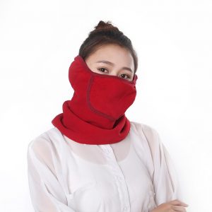 3 in 1 Outdoor Full Face Mask Neck Cover Earmuff Dustproof Warm Mask for Winter Red wine
