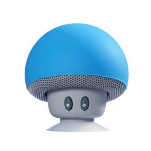 Portable Wireless Bluetooth Mini Cute Mushroom Shaped Audio Speaker Phone Bracket blue