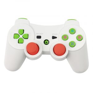 Wireless Bluetooth Game Controller with Six Axis and Vibration for Sony PS3 white