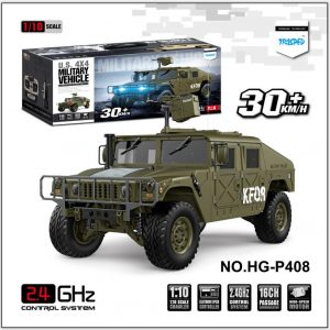 HG-P408 1/10 Truck Simulation Car RC Car Professional Remote Control Car Army green_American regulations