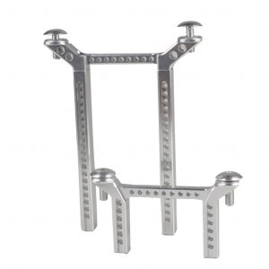 1 Set Front / Rear Car Pillars Alloy Metal Carbon Fiber Strengthen Car Shell Column for 1/10 Traxxas Trx4 Trx-4 Crawler Rc Car Silver