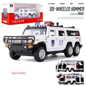 1:32 Kids Police Car Toy with Lights Sounds Effects Alloy Body Hood Trunk Doors Can be Opened Police Car