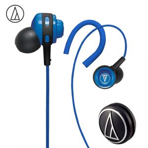 Original Audio Technica ATH-COR150 Wired Earphone In-ear Sport Headset Adjustable Ear-hook Headphone Sweatproof Design Blue