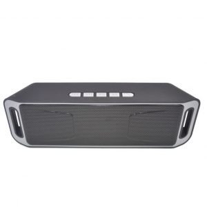 Wireless Bluetooth Speaker Column Stereo Subwoofer USB Speakers Built-in Mic Bass MP3 Player Sound Box Silver grey
