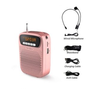S278 Bluetooth Speaker Portable Aux Audio Wired Voice Amplifier Pink