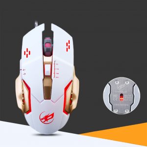 USB Wired Optical Mechanical Mouse Ergonomics Sensitive Gaming Mouse metal bottom silent version white