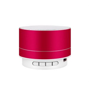 Wirelesss LED Glowing Bluetooth Receiver Hands-free Music Player Metal Bluetooth Speaker red