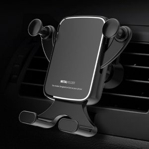 Automatic Clamping Vehicle-mounted Horizontal Vertical Screen Phone Holder Neutral aluminum (black)
