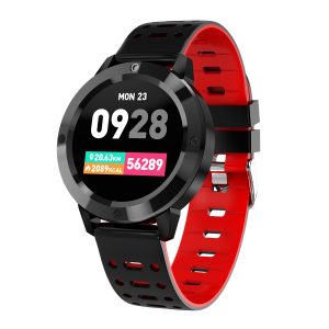 Smart Bracelet Blood Pressure Step Count Push Notification Color Screen Bluetooth Sports Round Dial Waterproof Watch red