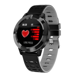 Smart Bracelet Blood Pressure Step Count Push Notification Color Screen Bluetooth Sports Round Dial Waterproof Watch gray