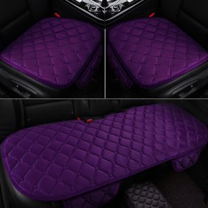 Universal Car Seat Cushion Velvet Silk Seat Cover Set Purple