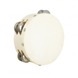 6Inch Double Tambourine Round Timbrel Hand Drum Children Puzzle Musical Instrument Toy Percussion Instrument white