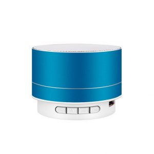 Wirelesss LED Glowing Bluetooth Receiver Hands-free Music Player Metal Bluetooth Speaker blue