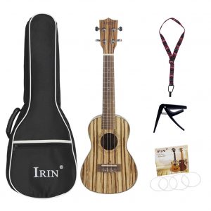21/24/26inch Travel Ukulele Zebra Wood Tenor Thin Body Hawaii Guitar Musical Instrument for Ukulele Starter Kids Student and Adult  24inch_Zebra