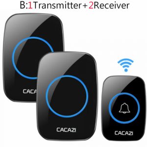 Remote Waterproof LED Home Wireless Doorbell 38 Songs Chime Door Bell EU plug