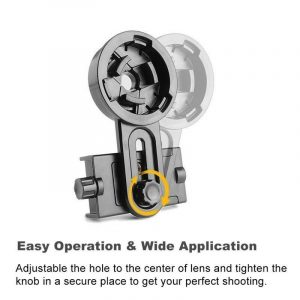 Universal Cell Phone Adapter Mount Holder Binocular Monocular for Spotting Scope Telescope black